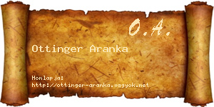 Ottinger Aranka névjegykártya